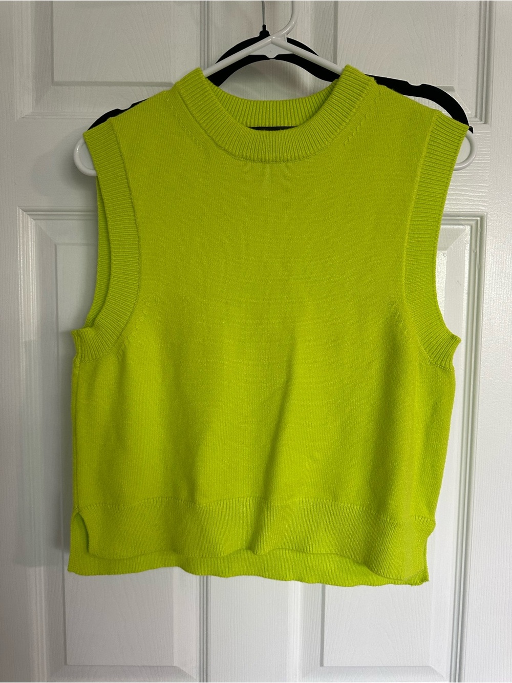 French Connection Neon Lime Knit Sleeveless Top